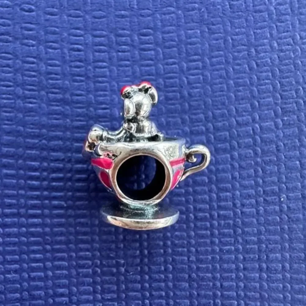 NWOT Mickey Mouse & Minnie Mouse Teacup Disney Parks x Pandora FIT Silver Charm